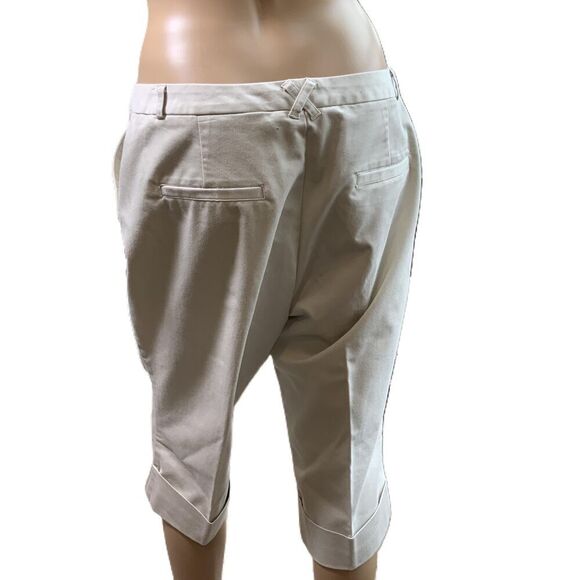 Dockers White Cuffed Hem Stretch Capri Pants Coastal Grandma Preppy Aesthetic 10 - Picture 10 of 14